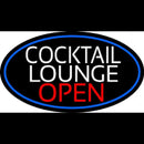 Cocktail Lounge Open Oval With Blue Border Handmade Art Neon Sign