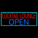 Cocktail Lounge Open With Turquoise Border Handmade Art Neon Sign