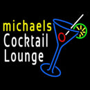 Cocktail Lounge With Martini Glass Handmade Art Neon Sign