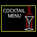 Cocktail Menu With Bottle Handmade Art Neon Sign