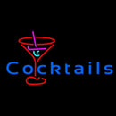 Cocktail with Red Cocktail Glass Handmade Art Neon Sign