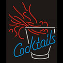Cocktails Fire Handmade Art Neon Sign