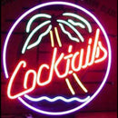 Cocktails Palm Tree Handmade Art Neon Sign