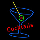 Cocktails With Martini Glass Handmade Art Neon Sign