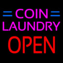 Coin Laundry Block Open Green Line Handmade Art Neon Sign