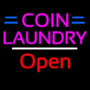 Coin Laundry Open White Line Handmade Art Neon Sign