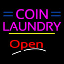 Coin Laundry Open Yellow Line Handmade Art Neon Sign