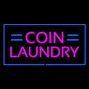 Coin Laundry With Blue Border Handmade Art Neon Sign