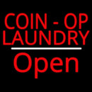 Coin Op Laundry Open White Line Handmade Art Neon Sign