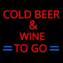 Cold Beer And Wine To Go Handmade Art Neon Sign