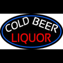 Cold Beer Liquor Oval With Blue Border Handmade Art Neon Sign