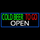 Cold Beer To Go With Blue Border Handmade Art Neon Sign