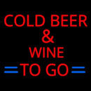 Cold Beer and Wine To Go Handmade Art Neon Sign