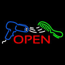 Comb And Dryer Hair Open Handmade Art Neon Sign