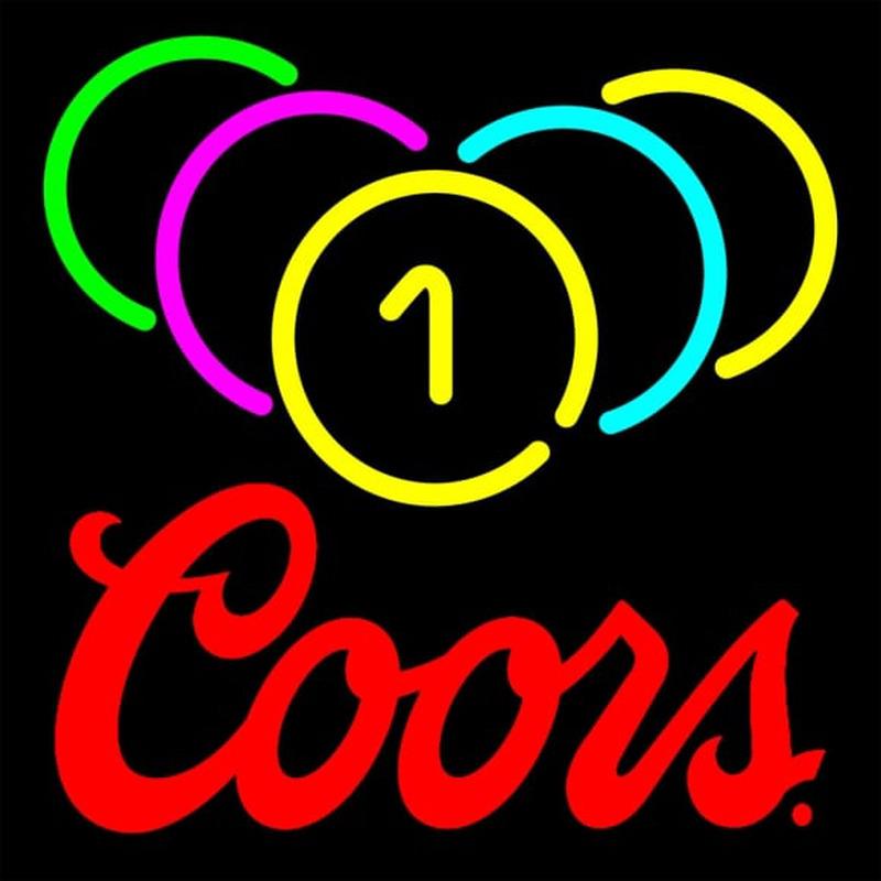 Coors Billiard Rack Pool Neon Beer Sign Handmade Art Neon Sign