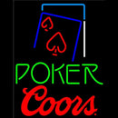 Coors Green Poker Red Heart Handmade Art Neon Sign