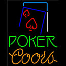 Coors Green Poker Red Heart Handmade Art Neon Sign