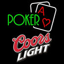 Coors Light Green Poker Handmade Art Neon Sign
