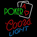 Coors Light Green Poker Handmade Art Neon Sign