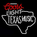 Coors Light Texas Music Star Beer Sign Handmade Art Neon Sign