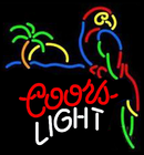 Coors Light parrot with palm tree Handmade Art Neon Sign