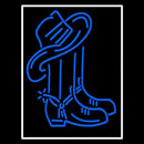 Cowboy Boots Logo Handmade Art Neon Sign