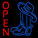 Cowboy Boots Open Handmade Art Neon Sign