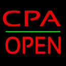 Cpa Block Open Green Line Handmade Art Neon Sign