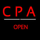 Cpa Open White Line Handmade Art Neon Sign
