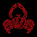 Crab Logo Red Handmade Art Neon Sign