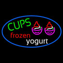 Cups Frozen Yogurt Handmade Art Neon Sign