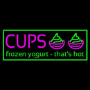 Cups Frozen Yogurt Handmade Art Neon Sign