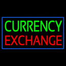 Currency Exchange Blue Border Handmade Art Neon Sign