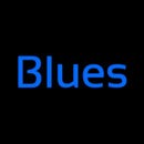 Cursive Blues Blue Handmade Art Neon Sign