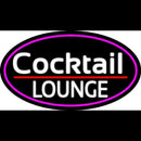 Cursive Cocktail Lounge Oval With Pink Border Handmade Art Neon Sign