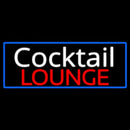 Cursive Cocktail Lounge With Blue Border Handmade Art Neon Sign