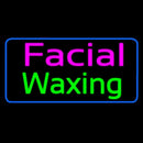 Cursive Facial Waxing Blue Border Handmade Art Neon Sign
