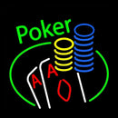 Cursive Green Poker Handmade Art Neon Sign