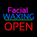 Cursive Pink Facial Waxing Block Red Open Handmade Art Neon Sign