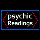 Cursive Psychic Readings With Blue Border Handmade Art Neon Sign