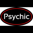 Cursive White Psychic Red Border Handmade Art Neon Sign