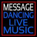 Custom Block Blue Live Music Dancing Red Border Handmade Art Neon Sign