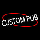 Custom Pub With Red Line Handmade Art Neon Sign