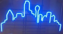 Dallas skyline neon sign