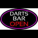 Dart Bar Open Oval With Pink Border Handmade Art Neon Sign