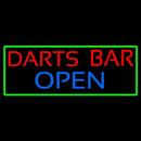 Dart Bar Open With Green Border Handmade Art Neon Sign