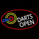 Dart Board Open Oval With Red Border Handmade Art Neon Sign
