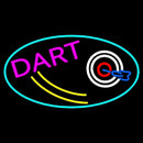Dart Board Oval With Turquoise Border Handmade Art Neon Sign