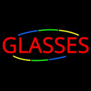 Deco Style Red Glasses Handmade Art Neon Sign