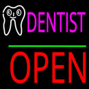 Dentist Logo Block Open Green Line Handmade Art Neon Sign